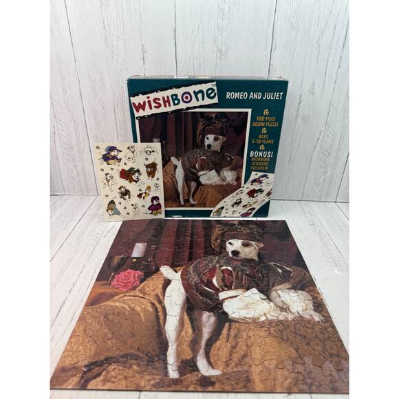 2 Wishbone Puzzles 100 pc Romeo Juliet Journey Center Earth + Toys Figures 1997 - Picture 4 of 16